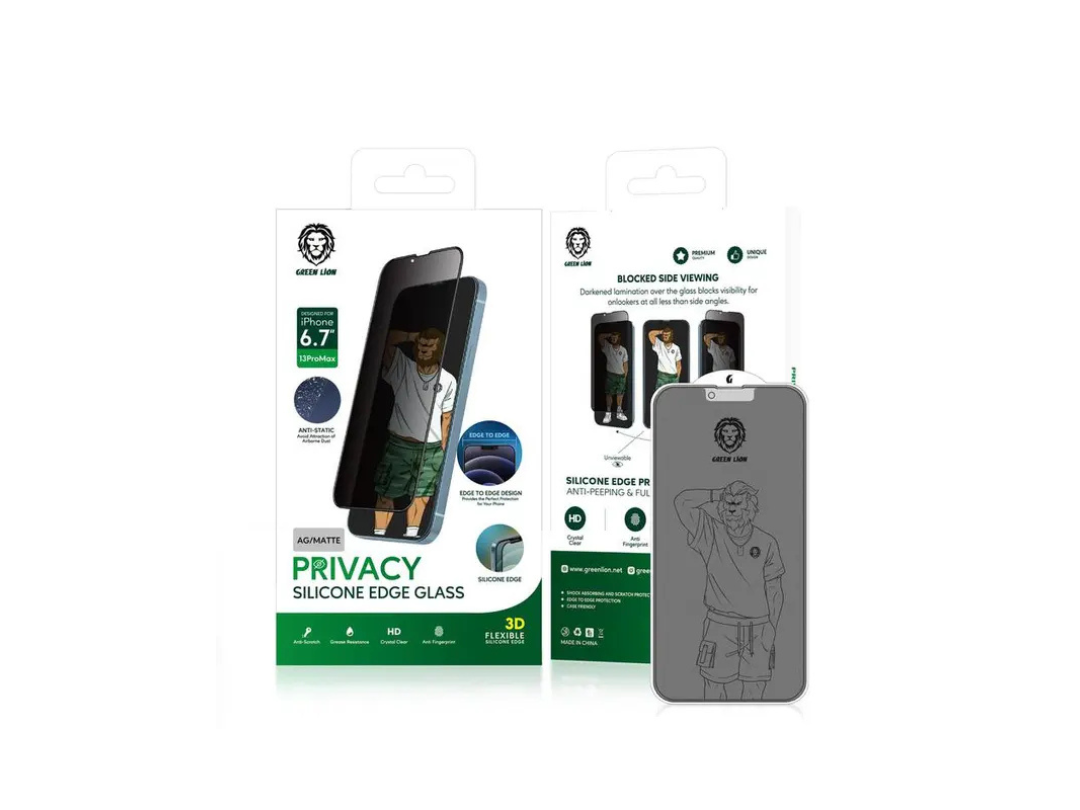 Green Lion 3D Silicone AG/Matte Privacy Glass Screen Protector for iPhone 14/13/13 Pro Green Lion 3D Silicone AG/Matte Privacy Glass Screen Protector for iPhone 14/13/13 Pro